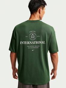 Nike Men's AS U NSW SS M90 Short Sleeve T-Shirt Knit Collarless Short TIX4987-323 - Green - View 2