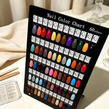 Magnetic Nail Art Display Board 60/120 Colors, Acrylic Nail Art Display Board, Includes Transparent Nail Art Stickers And Empty Nail Color Sample Rack, Comes With Number Stickers And Metal Fixing Pins, Nail Salon Gel Nail Polish Color Sample Display - Multicolor - View 7