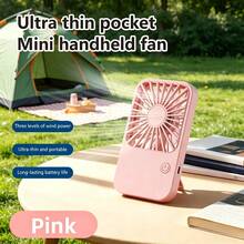 Nuevo ventilador portátil, ventilador de bolsillo mini recargable de escritorio, ventilador pequeño de mano con soporte, funcionamiento silencioso, recargable, ideal para regalar, regalo perfecto para estudiantes y parejas, para camping al aire libre y viajes por carretera - Multicolor - Ver 11