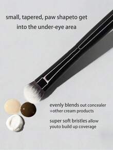 1pc Cat Paw Shaped Angled Makeup Brush, Brightening Concealer, Hides Dark Circles And Imperfections, Can Blend Concealer And Cream Products, Creates Flawless Coverage, - Black - View 4