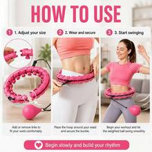 KINGWOOD Adjustable Smart Fitness Equipment With Detachable Hollow Ball, Weighted Design For Weight Loss, Plus Size 46 Inch/117 Cm, Includes 24 Detachable Chains And Waist Belt. Detachable Rope Design For Home Workout, Pink Available. - Crimson - View 5
