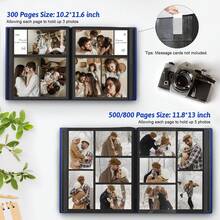 Photo Album 4x6 100/300/500/800 Pockets With Leather Hardcover Cover, Large Photo Album Binder Book With 80Pcs Pages For Family Travel Wedding Baby Gifts - Blue - View 7