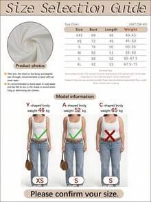 Camiseta de tirantes de unicolor casual, versátil para el verano en blanco - Blanco - Ver 3