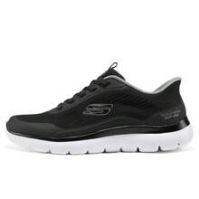 Skechers Sepatu jalan bertali rendah, sepatu olahraga kasual pria yang serbaguna dan ringan untuk bepergian dan beraktivitas di luar ruangan. - Hitam - View 2