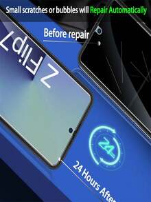 5pcs Hydrogel Privacy Screen Protector, Compatible With Samsung Galaxy Z Flip 8/7/SE/Z Flip 6/Z Flip 5/Z Flip 4/Z Flip 3, Anti-Peeping Soft TPU Screen Protector (Non-Tempered Glass) (Supports Face Unlock) - 5 Pieces - View 3
