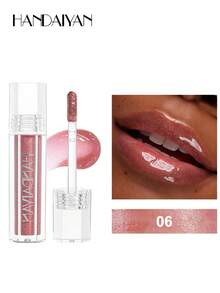 HANDAIYAN Hexagonal Pearl Luster Lip Gloss, Dewy Mirror-Like Finish, Long-Lasting Shine. Suitable For Daily Wear, Parties, Vacations And Camping Trips, Portable And Easy To Use, Also Suitable For Singles Parties And Christmas Celebrations. - 彩色 - 查看 13