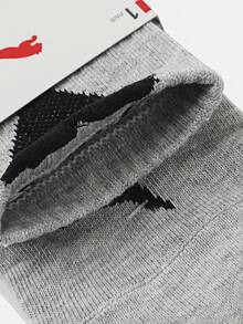 Puma Women's Mid-Calf Grey Sports Socks - Black and Gray - View 5