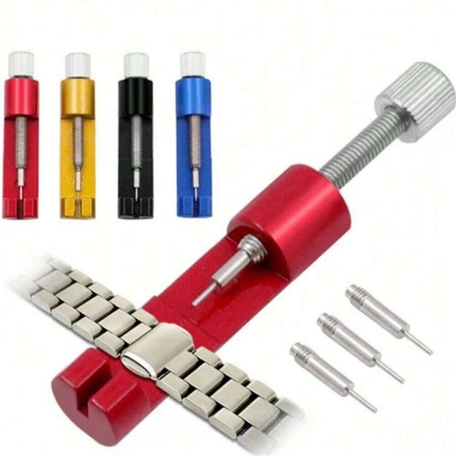 手錶維修工具 手錶錶帶鏈節銷可調式拆卸器 全金屬手錶錶帶鏈節拆卸器 3 針維修工具 DIY 掛鐘手錶時針防鏽配件 鐘針 鐘錶專案杯 柔軟 - 均碼 - 查看 1