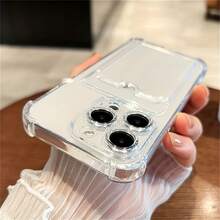 Einfache transparente Handyhülle mit Kartenfach für iPhone - kann Geldbörse/Ausweis/Bankkarte/Kartenhalter aufnehmen, fotofreundlich, geeignet für iPhone 7/8/11/12/13/14/15/16/X/XS/XR/Plus/Pro/Pro Max/SE/Mini-Serie. - Transparent - Übersicht 7