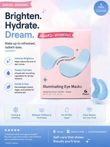 6 Lightening And Brightening Eye Masks To Reduce Dark Circles, Eye Puffiness, Eye Bags, Wrinkles, Gel Eye Masks, Nurse's Gift, Vegetarian And Cruelty-Free Self-Care - 藍色 - 查看 2