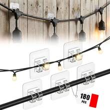 Heavy Duty Waterproof Adhesive Cable Clips For Outdoor String Lights, Anti-Drill Rope Clips, Suitable For Indoor And Outdoor Christmas Yard Decoration - A - View 3