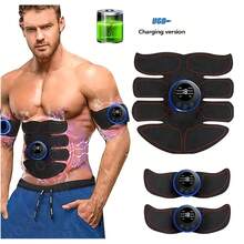 AXH. 3-In-1 Abdominal Muscle Stimulator, Muscle Shaping Device, Portable Muscle Trainer, Smart Wireless Fitness Equipment, Unisex, Suitable For Abdominal/Arm/Leg Workout, Home And Office Use - Black - View 3