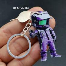 2D Flat Motorcycle Boy Keychain With Phone SIM Card Ejector, Universal Decorative Pendant For Car Keys And Backpacks, Street Style Acrylic, All Seasons - Image Color - View 8