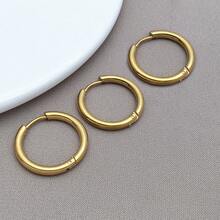 3pcs 8-18mm Stainless Steel Ear Hoop Gold Color Earring For Women Men DIY Jewelry Making Earring Punk Hiphop Piercing Accessory - Multicolor - View 15