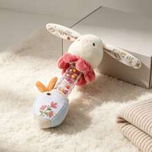1 buah Mainan Kelinci Plush Lucu dengan Suara Hujan dan Mainan Kerincingan, Tongkat Kerincingan Kelinci Lembut dengan Suara Hujan dan Manik-manik Warna-warni, Mainan Edukasi Pendengaran Sensorik untuk Bayi Baru Lahir, Hadiah Baptisan Bayi Usia 0-12 Bulan - Berwarna merah muda - View 4