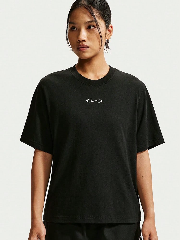 Nike Kaos Rajut Lengan Pendek Tanpa Kerah Wanita AS W NSW NK CLSC BXY TEE SPD TIM6412-010 - Hitam - View 1