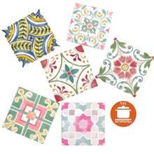 1 Set Patterned Square Design PET Non-Slip Coasters, Home Kitchen Decor Accessories, Cute And Affordable Small Items, Outdoor Garden Supplies, Suitable For Various Holiday Parties, Wedding Accessories, Thanksgiving, Back To School Season Decoration Gifts - PET-1907 - View 3