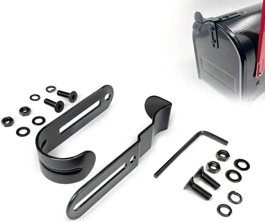 Mailbox Latch And Handle Kit, Thickened Mailbox Latch Replacement Set Easy Installation For Repairing Mailbox Door, Premium Material Durable Solid Construction  And Not Easily Damaged(Black) - ColorA - View 1