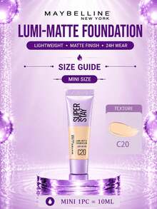 Maybelline 美寶蓮持妝清透粉底液#C20，正裝35ml/小樣10ml，輕盈持久，防汗，霧面妝效，有效遮瑕，適合中性自然膚色 - #C20 - 查看 14