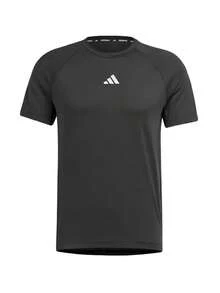 Adidas 舒適修身透氣休閒運動男士 圓領短袖T卹 - 黑色 - 查看 6
