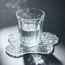 1pc Transparent Water Ripple Coaster Heat-Resistant Table Mat, Insulated Pad, Essential For Holiday Gatherings, Transparent Water Pattern Design Heat-Resistant Tableware Mat Premium Cup Holder, Modern Minimalist Plate Mat, Halloween, Christmas Gift, Suitable For Bar, Office And Home, All Occasions - Shape - View 4