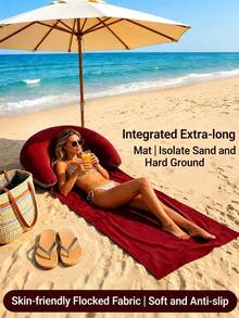 1pc Inflatable Beach Mat, Lightweight And Portable, Suitable For Outdoor Camping, Beach Relaxation And Pool Leisure, Essential For Summer Parties, Friends Gatherings, Picnics, Swimming Pool Inflatable Toy - Multiple Styles - View 6