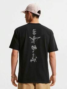 Nike Men's AS M NSW GFX TEE Short Sleeve T-Shirt Knit Collarless Short TIW1194-010 - Black - View 2