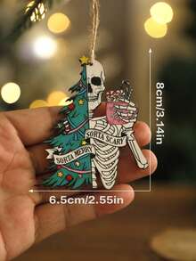 1pc Halloween Skull Hanging Ornament Gothic Style Christmas Pendant Decor Horror Skull Holiday Accessory Novel Holiday Decoration Home Decor Halloween Decoration Indoor Entryway Home Party Dark Season Atmosphere Hanging Ornament Car Hanging Decoration Gift - D - View 13