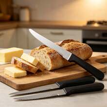 6pcs Kitchen Knife Set - Steak Knife, Tomato Knife, Dessert Knife, Snack Knife, Bread Knife, Sharp Serrated Edge, Suitable For Dining & Snacks, Dishwasher - Multicolor - View 12