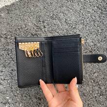 Cartera de hombre con grano de lichi, bolsa para llaves, portabilletes grande, llavero, bolsa de gran capacidad, tarjetero, monedero - Multicolor - Ver 7