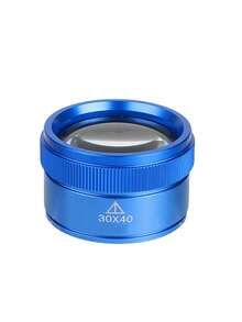 1pc 30X Optical Jewelry Magnifier, Portable Mini Pocket Magnifying Glass, Handheld Reading Magnifier, Suitable For Watches, Maps And Stamps, Black & Blue Design, Clear Jewelry Observation Accessory - A - View 10