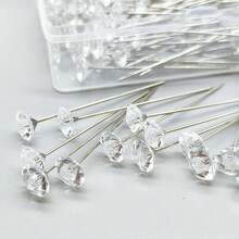 100入鑽頭針 透明水鑽花卉飾針 盒裝 - 鑽石針 - 查看 6