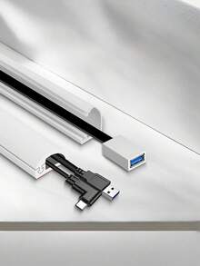 1件裝地板電纜保護條，橡膠柔性電纜護套，自黏式線槽，可用於隱藏電源延長線，防絆腳設計，適用於辦公室與居家使用 - 多色 - 查看 6