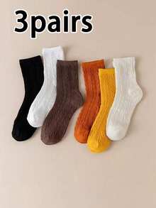 1/3/6 Pasang Kaos Kaki Wanita Lembut, Bernapas/Tenang/Pola Berlian/Musim Gugur/Rajutan/Musim Semi Musim Panas Musim Gugur/Kaos Kaki Setengah Betis Cocok Untuk Penggunaan Sehari-hari - MultiWarna - View 8