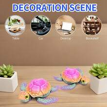 3D Printed Movable Turtle Stress Relief Toy, Segmented Joint Realistic Ocean Turtle Model With Limbs And Head, Beach Fish Tank Decor Desktop Ornament, Children's Ocean Science Educational Toy, Lucky Niche Birthday Holiday Creative Gift, Exclusive Gift For Ocean Lovers - Multicolor - View 8