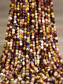 Yumfeel 3mm Natural Mookaite Jasper Facted Beads For Jewellery Making-Length 38cm About 110-115pcs Stone Beads DIY Necklaces And Rings - Egg Yolk Yellow - View 6