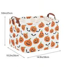 1 buah Keranjang Penyimpanan Halloween, Kotak Penyimpanan Kain untuk Mainan, Kotak Penyimpanan Mainan, Wadah Organizer Lipat untuk Dekorasi Ruangan dan Rumah, Wadah Penyimpanan, Keranjang Hadiah Halloween untuk Mainan dan Perlengkapan Lainnya - MultiWarna - View 9
