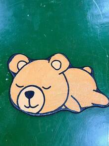 1pc Cute Bear Pattern Welcome Doormat - Non-Slip, Machine Washable, Indoor/Outdoor Entrance Rug - Suitable For Living Room, Bedroom, Bathroom, Kitchen, Laundry Room - Polyester, PVC Backing, Medium Pile, Rectangular, Lightweight, Waterproof - A - View 3