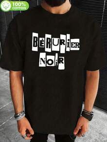 2025 Sommer Berurier T-Shirts mit großen Grafikdesigns und humorvollen Drucken, ideal für Fans des Harajuku-Stils, hergestellt aus 180g Stoff. 9HQE - Schwarz - Übersicht 7