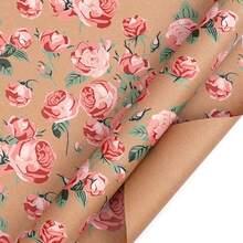 1 Roll Vintage Yellow Kraft Paper Floral Gift Wrapping Paper, Large Size Roll, Suitable For Weddings, Bachelor Parties, Spring/Summer Tea Parties, New Year, Christmas Gift Wrapping Materials (Rope Not Included) - Multicolor - View 17