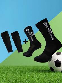 1 Pack Men's Non-Slip Football Socks And Football Shin Guards, Non-Slip Shin Guards Suitable For Basketball, Football, Sports. - Multicolor - View 11