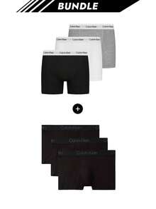 Calvin Klein [حزمة] 3 عبوات بوكسر حديثة + بوكسر بيكيني ضيق 3 عبوات - رمادي / أبيض / أسود + أسود - مشاهدة 1