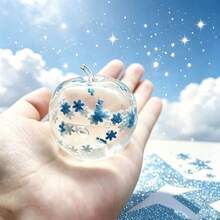 1pc Christmas Blue Snowflake Malt Sugar Mini Apple Squishy Slow Rebound Squeeze Toy Stress Relief Hand Play Fidget Sensory Toy - Multicolor - View 6