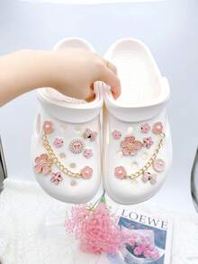 14 buah Gantungan Sepatu Sandal Lucu yang Dapat Dilepas, Aksesori Sepatu DIY untuk Wanita, Dekorasi Sepatu yang Menyenangkan dan Personal, Hadiah Sempurna untuk Pesta Liburan - Berwarna merah muda - View 3