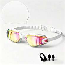 Streamlined Swim Goggles With Comfortable Nose Clip And Ear Plugs Set Stretchy Swim Cap For Vacation Cruisers Ergonomic Adult Swim Goggles To Hold Clear Vision Under Water Beach Essentials Swimming Pool Stuff Vacation Accessories For Women - Swimming Goggles - View 13