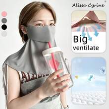 Masker Wajah Musim Panas Wanita yang Bernapas, Desain Modern, Tali Telinga yang Dapat Diatur, Berbagai Warna - Cocok untuk Aktivitas Luar Ruangan dan Penggunaan Musim Panas - Hadiah Ideal untuk Wanita, Ringan dan Nyaman, Perlindungan Leher Penuh - MultiWarna - View 3