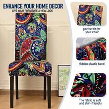 1pc/4pcs/6pcs/10pcs Elastic Soft Parsons Dining Chair Covers, Removable And Washable Universal Fit For Kitchen And Dining Room Chairs, Spring/Summer Green Leaf Print, Furniture Protection And Home Decor, Create Festive Atmosphere For Dining Room, Living Room And Kitchen Chairs - Multicolor - View 4