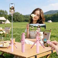 1pc Portable Foldable Selfie Stick Tripod With Detachable Wireless Remote, Telescopic 360° Horizontal/Vertical Phone Holder For Smartphone, Selfie/Video/Photography/Live Streaming/Vlogging, Phone Stand Photography Tool - View 4
