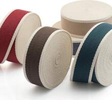 CRAFTMEMORE 1 1/2 Inches Cotton Webbing Strap, Two Tone Heavy Webbing Straps For Arts And Crafts, Luxury Bag Strap (2 Yards, Blue-Ivory) - ColorA - View 7