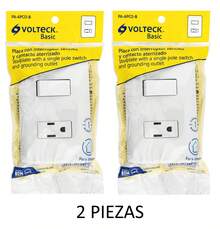 TRUPER KIT 2 PCS - Wall Plate With Single Outlet And Single Switch, Volteck Basic - White - View 6
